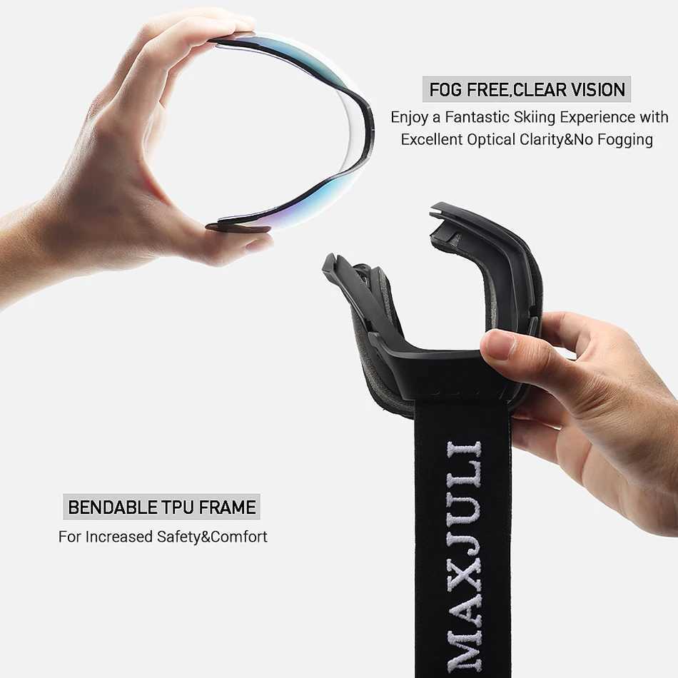 Ski goggles OTG anti fog ski board ski goggles double-layer spherical lens snow goggles mens M4 CL241010