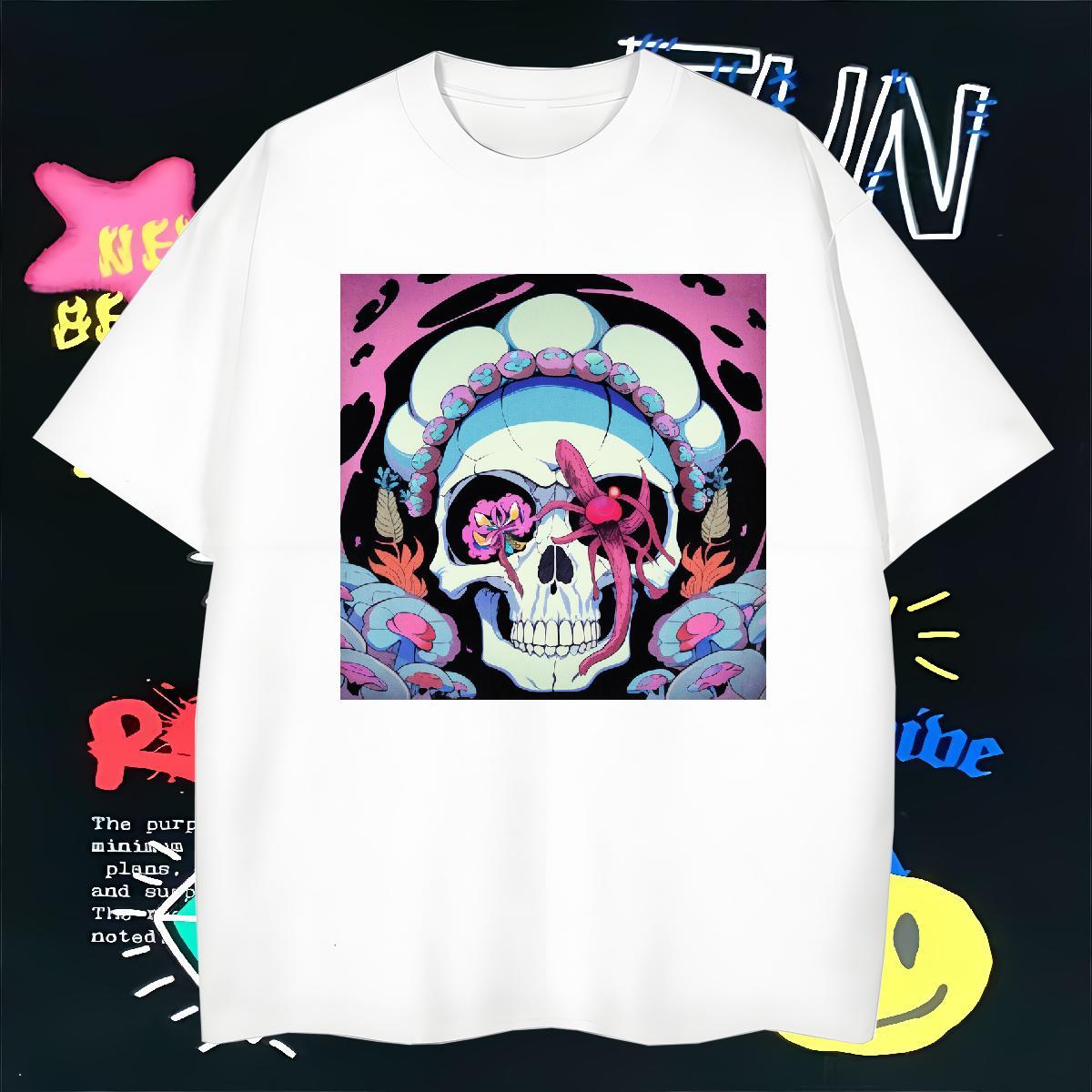 Wholesale Man T Shirts 230g Pure Cotton skull Daily Outfit Custom Big Size Short Sleeve Soft Men Tees Factory Direct Tshirts