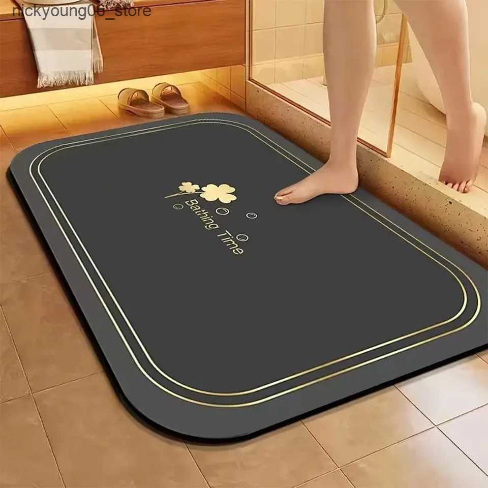 Non-Slip Bath Mats Bathroom quick-drying Mat Diatom mud floor mat household toilet anti-slip door mat carpet mat bathroom door absorbent floor mat L24