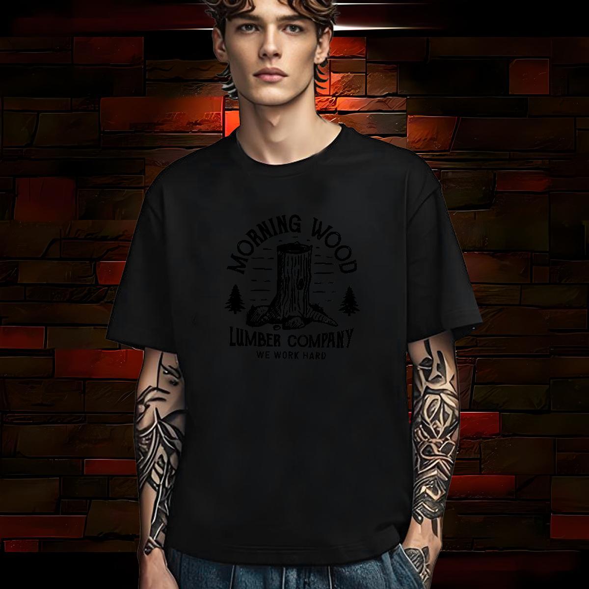 Cool Men T Shirts 100% Cotton 230g letter Spring Summer Cartoon Printing M-4XL Short Sleeve Soft Men Tops Tees 2024 Summer Tee Shirt