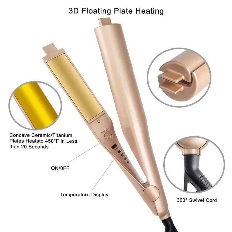 2 in 1 Hair Straightener And Curler Twist Straightening Curling Iron Professional Negative Ion Fast Heating Styling Flat IronXJ241010