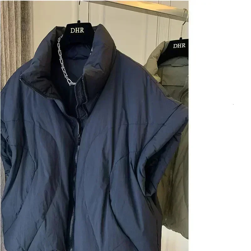 Deep city retro winter apron vest womens sleeveless jacket old style oversized casual down jacket Y2k Korean review 241009