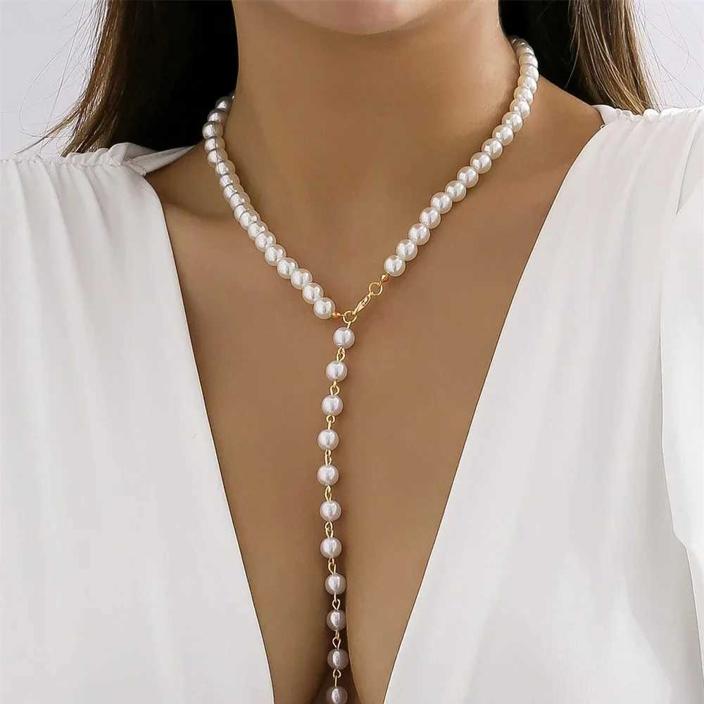 Vintage Gold-plate Crystal Earth Pendant Necklace For Women Female Fashion Boho Baroque Multilevel Imitation Pearl Chain JewelryX241009