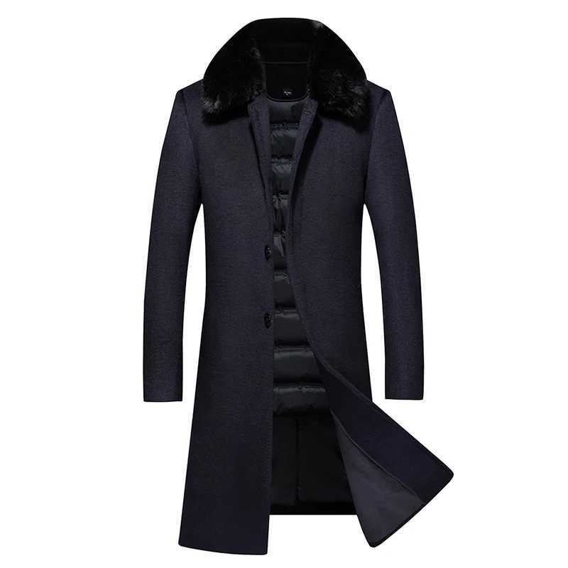 2023 new arrival winter jacket men fashion Woolen Coat Mens Casual Wool trench coat Men Dress Jacket men Removable down liner LX241010