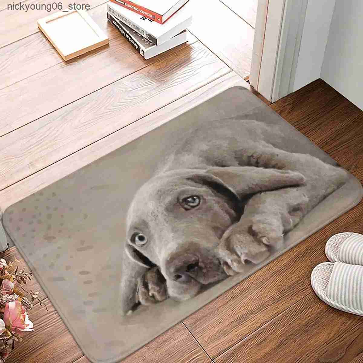 Non-Slip Bath Mats Bath Mat Kitchen Shower Door Weimaraner Puppy Dog Foot Mat Animal Fashion Toilet Pad Quick Dry Non Slip Pattern Bathroom Rug L24091