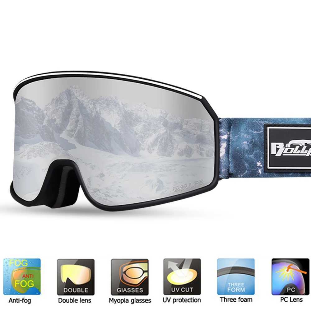 BOLLFO ski goggles anti fog lenses frameless UV protection anti fog snow goggles CL241010
