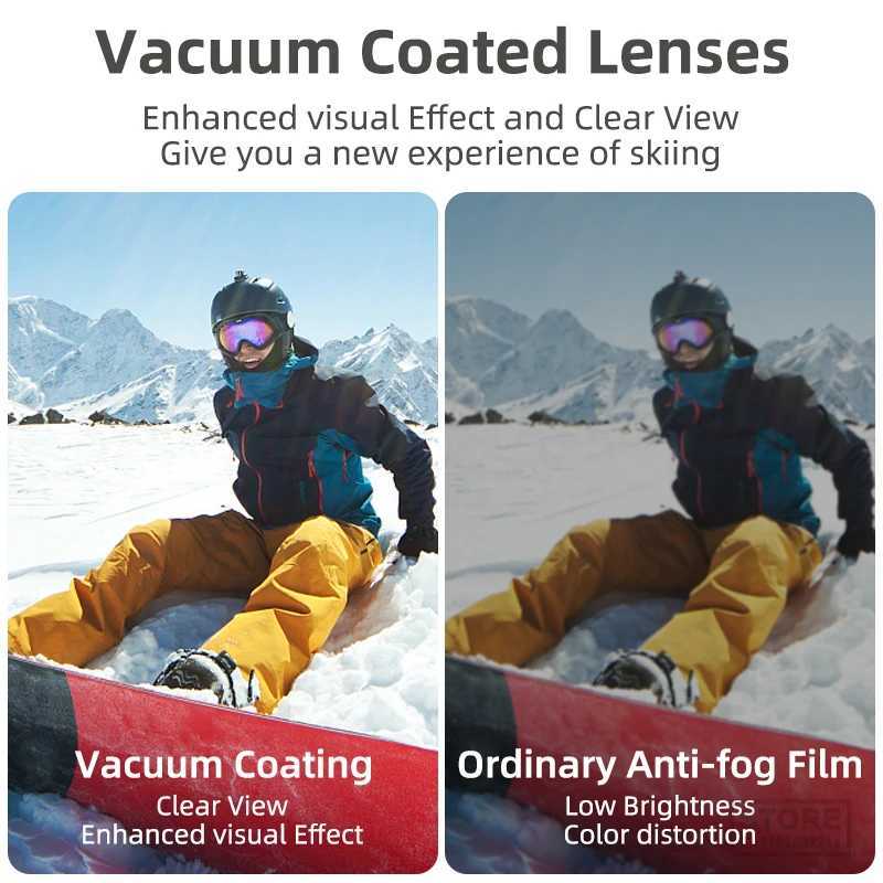 ROCKBROS dual anti fog skiing goggles can be used with Myopia glasses for large transparent view skiing mens outdoor sports snowboard goggles CL241010