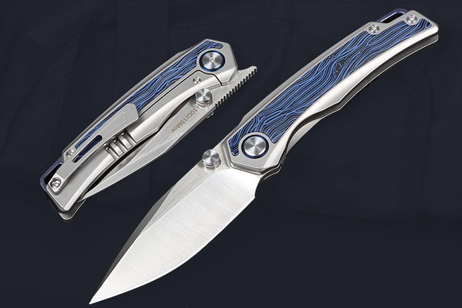 High End TC4 Titanium Alloy Flipper Knife 10Cr15Mov Satin Drop Point Blade Ball Bearing Fast Open EDC Pocket Knives Outdoor Tools