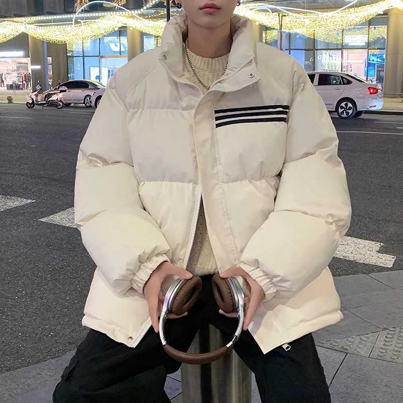 Men's Down Parkas Winter Ski Jacket For Men Stand-up Collar Mens Cotton-Padded Jacket Couple Thick Warm Vintage Fashion Parkas High Quality Coat 