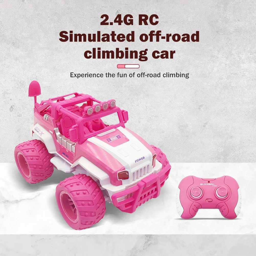 Free shipping Pink Rc Car for Kids Remote Control Truck Children Gift Cross-Country 1 12 Radio-Controlled Vehicles 2.4G Electric Toy