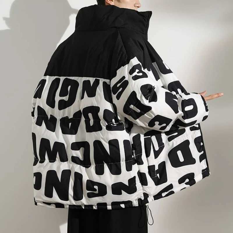 Men's Down Parkas Winter Men Down Cotton-Padded Coat Male Handsome Stand Collar Thicken Cold-Resistant Warm Outwear Casual Oversized Loose Outcoa