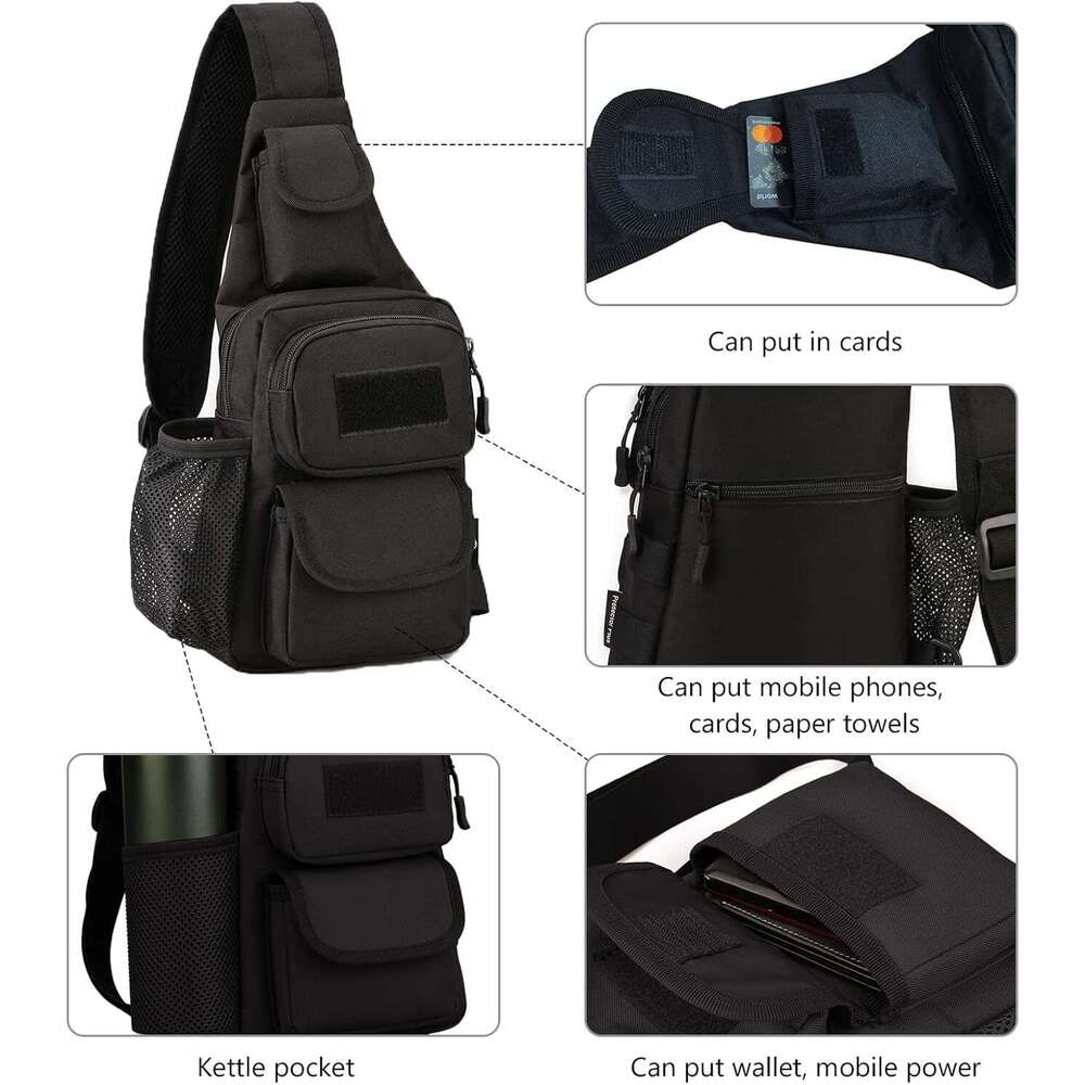 Tactical Sg Pack Military Molle Chest Crossbody Shoulder Bags with Patch