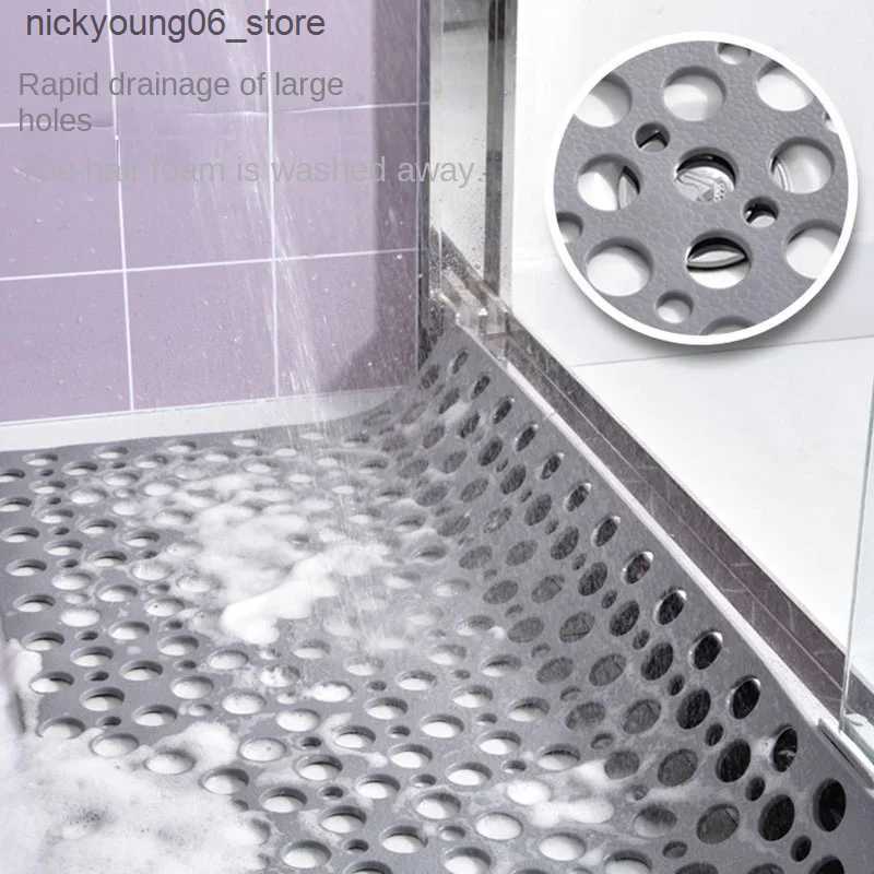 Non-Slip Bath Mats TPE bathroom non-slip mat Round hole water leakage with suction cup non-slip mat Bath foot mat L240910