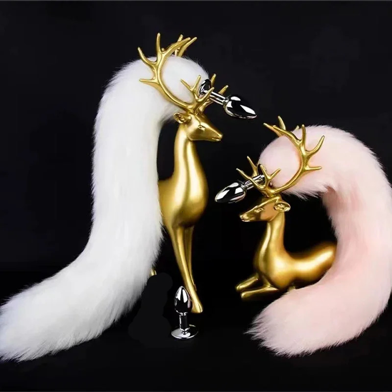 Exotic Accessories Fetish Bondage Anus Equipment Artificial Hair Metal Anal Plug Fox Tail Bdsm Sex Toys For Women Gay Erotic 241010