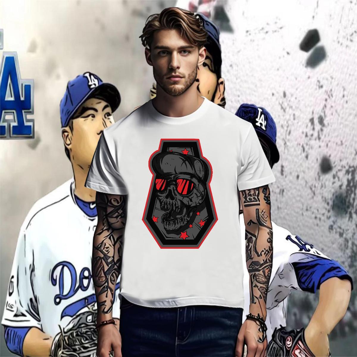 Brand T Shirts Men 100% Cotton 230g skull Outdoor White Plus Size Breathable Crew Neck Men Tees Classic Top Tees