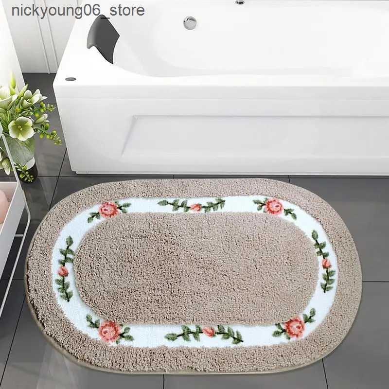 Non-Slip Bath Mats Water Absorbent Bathroom Non Slip Entrance Bathroom Rug Anti Skid Soft Quick Dry Bedroom Floor Mat Spring Kitchen Carpet Mat L24091