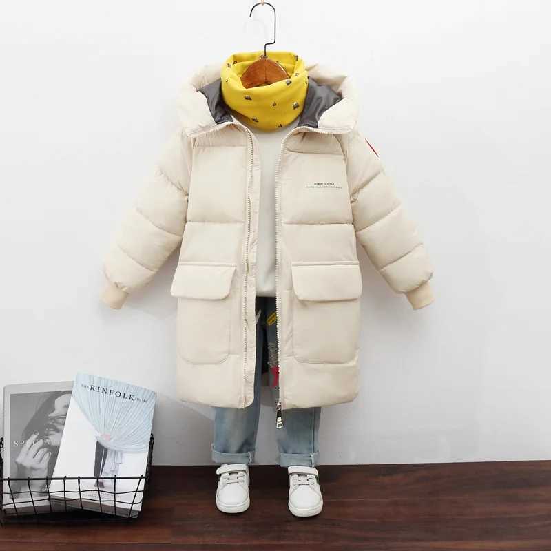 Down Coat New Boys Clothes Girls clothing Winter Coats Children Jackets Baby Thick Long parka s Warm Outerwear Hooded Snowsuit Overcoat H241010