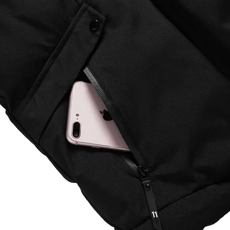 Men's Down Parkas Mens Winter Hooded Jacket Cotton Padded Parka Coat Mens 2024 New Fashion Down Cotton Jacket Korean Style Casual Mens Overcoat Y