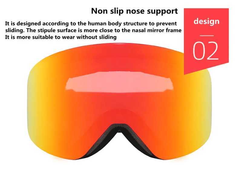 Ski goggles anti fog double-layer UV400 magnetic ski goggles CL241010