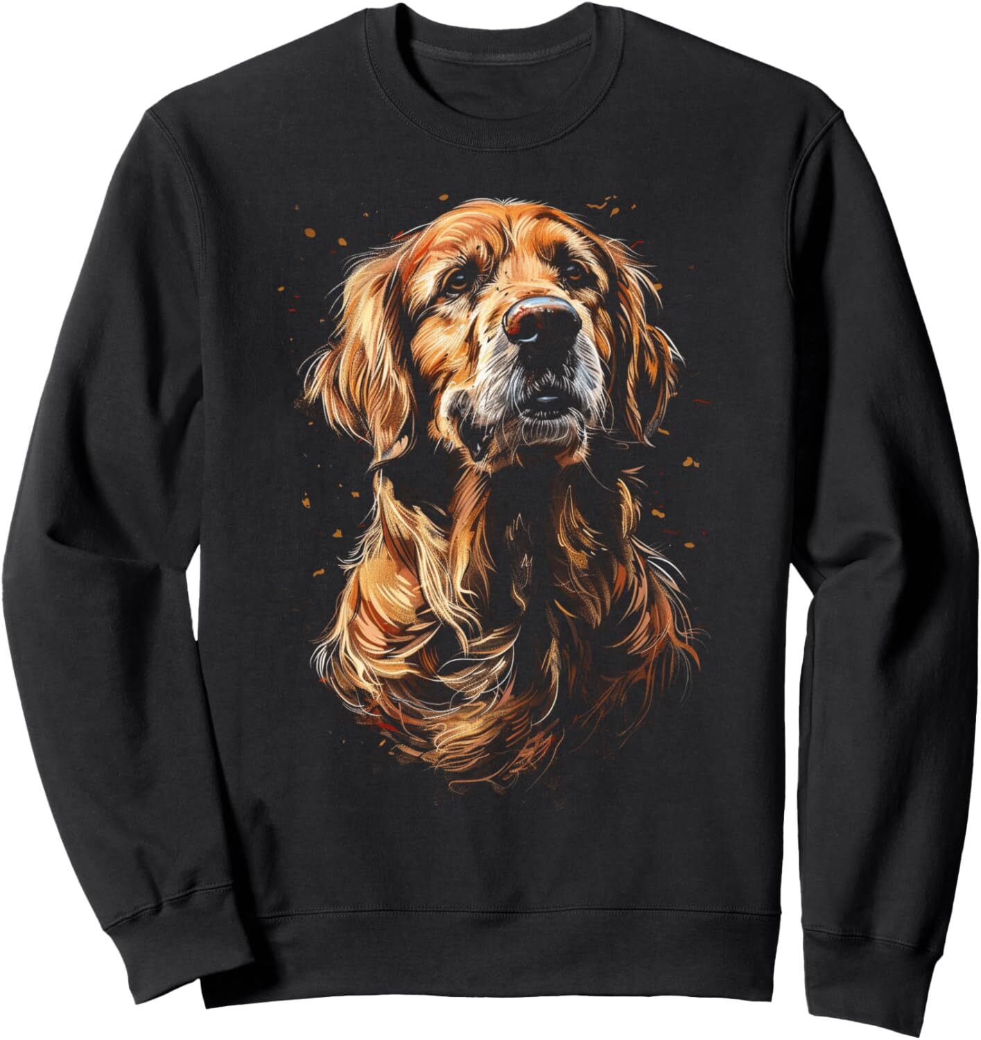 Long Sleeve Shirts for Men sweatshirt Dog Lover Golden Detailed Artistic Dog Portrait Animal Art Sweatshirt Streetwear Casual tops clothes