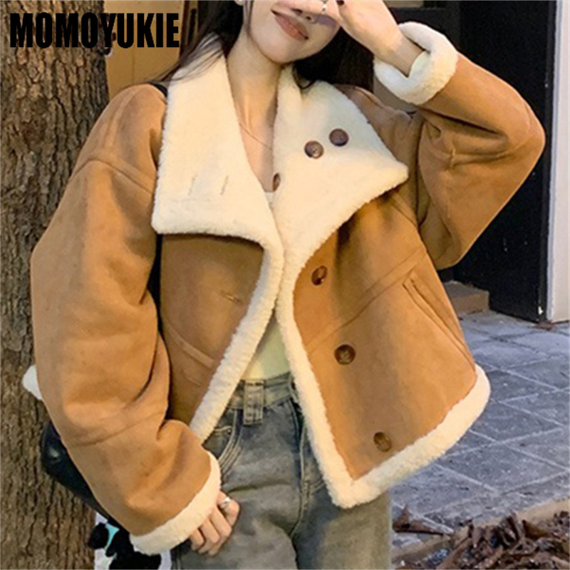 Women's Coat 2024 Autumn/Winter Korean Edition Casual Loose Versatile Turn-Down Collar Thickened Double-Faced Fur Jacket Clothes