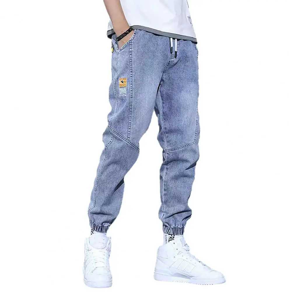 Autumn Winter Blue Cargo Jeans Men Streetwear Denim Jogger Pants Baggy Jean Trousers Male Oversize Large size 5XLX241009