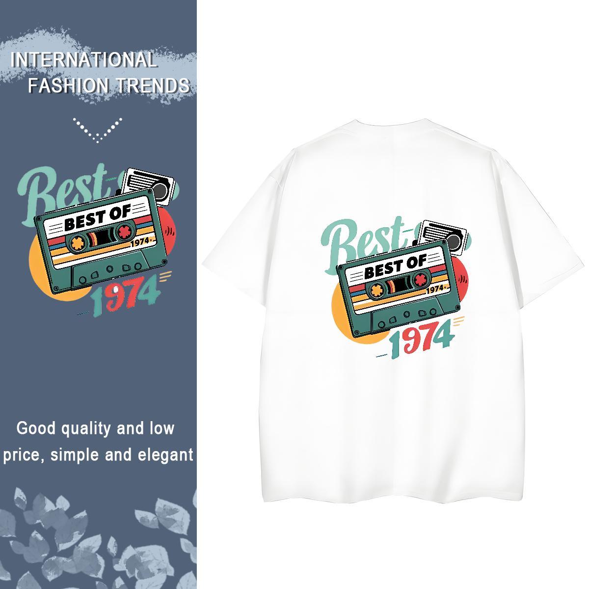 New Arrival T-Shirts 230g Cotton Breathable Crew Neck Sport radio Couples T Shirts Lady Cartoon Floral Printing Tops Shirt