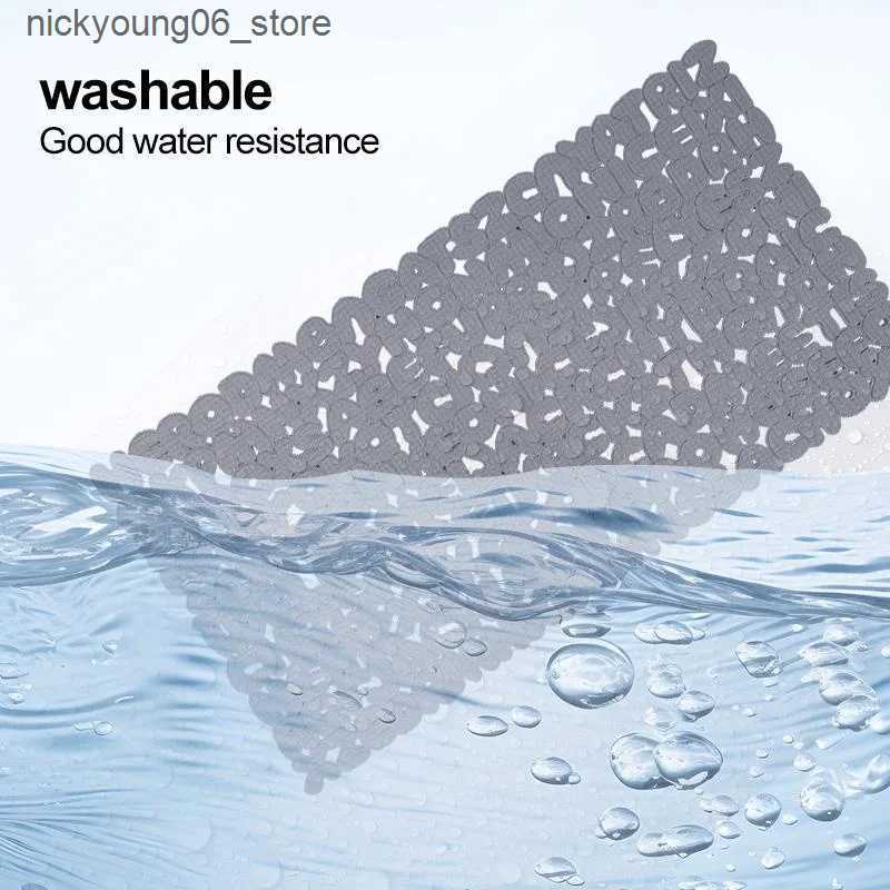 Non-Slip Bath Mats PVC Bathroom Alphabet Mats Anti Non Slip Bath Shower Massage Mat Rubber Strong Suction Bath Tub Mat Toilet Foot Mat L240910