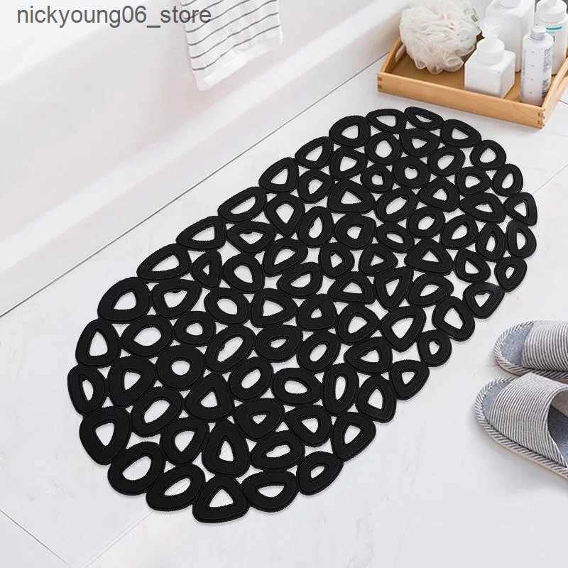 Non-Slip Bath Mats 1pc PVC Non-slip Bathroom Mat Quick Dry Foot Massage Waterproof Shower Mat with Suction Cup Soft And Comfortable bathtub Mat L24091