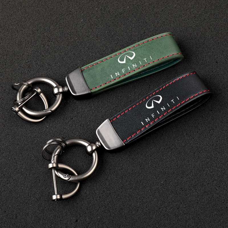 Keychains Lanyards High quality leather ultra transparent printed metal keychain for Infiniti Q50 FX35 Q30 G37 Q70 QX70 G35 Q60 QX50 QX60 accessories 