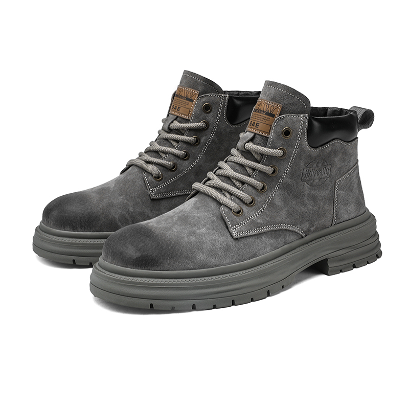 High top Martin boots for men autumn and winter British style can t be kicked off big yellow boots for men genuine leather thick soled workwear leathe