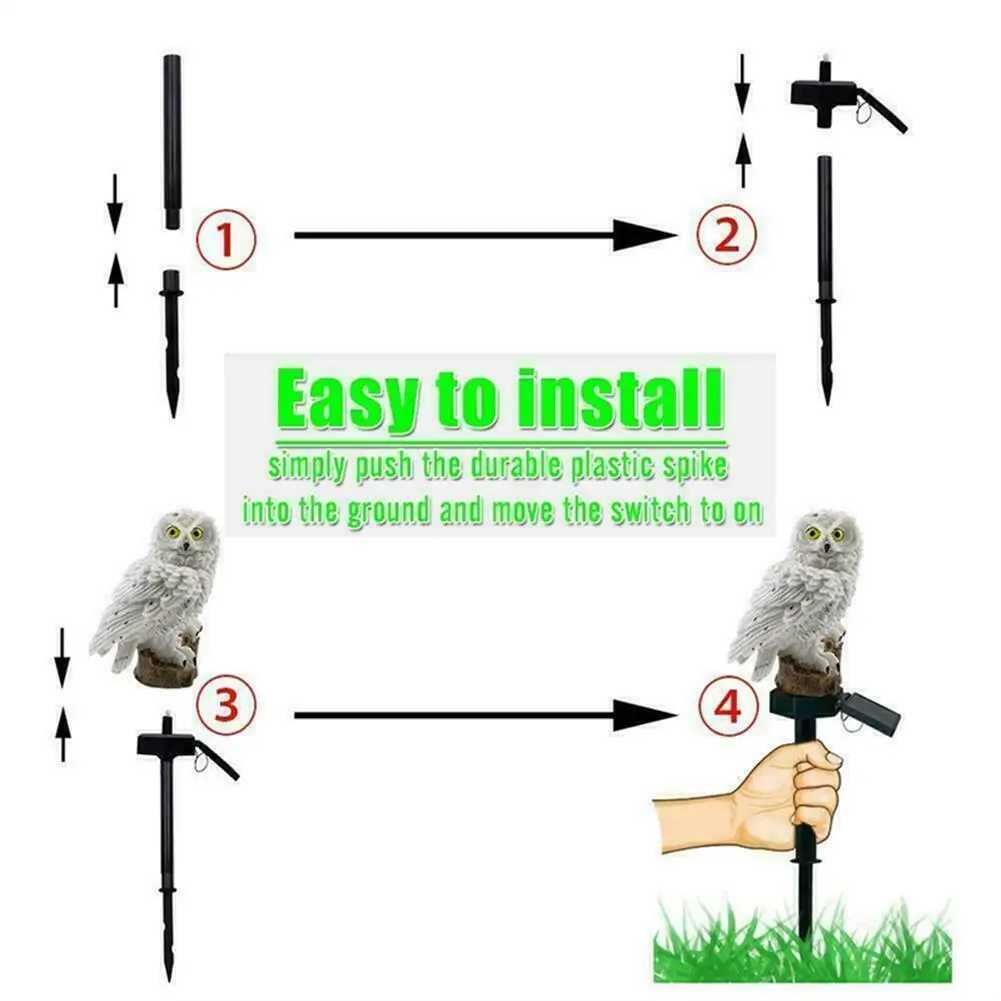 New Arrival LED solar light owl lawn light 1.2w 600mAh/rechargeable battery solar outdoor waterproof garden landscape light Z241010