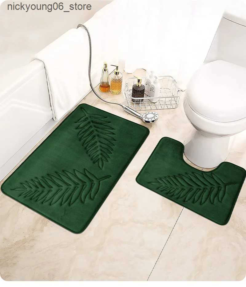 Non-Slip Bath Mats Memory Foam Bath Mat Toilet Mat Extra Soft Non-Slip Bathroom Mat Super Comfort Bath Mats for Bathroom Floor Bath Rug Foot Mat L2409