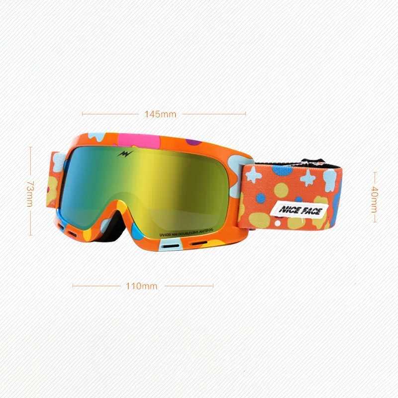 New winter anti fog girls ski masks baby boys ski glasses dual lens sports childrens snowboard goggles magnetic childrens snow sunglasses CL241017