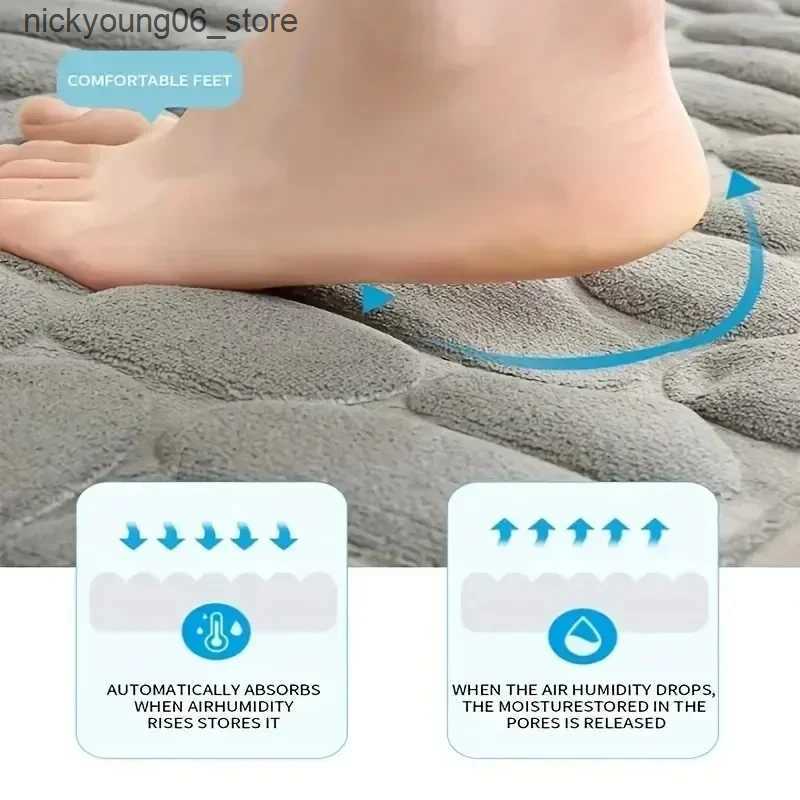 Non-Slip Bath Mats U-shaped Bathroom Mat Pebble Pattern Floor Mat Home Entrance Carpets Bedroom Toilet Bathroom Door Absorbent Non-Slip Foot Pad L2409