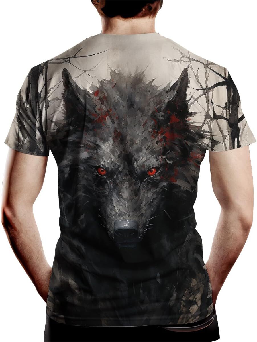 Mens T shirt Men's Novelty Wolf Graphic T-Shirts 3D Animal Printed Shirts Summer Top graphic tee Casual tops summer comfort cool comfort fashion
