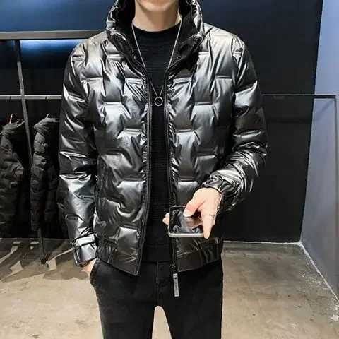 Men's Down Parkas Mens Autumn/winter Thickened Down Cotton Coat Trendy Cropped Warm Top Jacket Mens Wear Y241009DI3Y