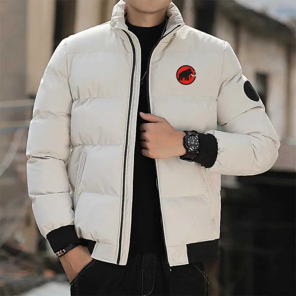 Men's Down Parkas 2024 Stand Collar Coats Autumn Jacket Men Cotton Padded Korean Fashion Strtwear Casual Clothing Y2410091FRX