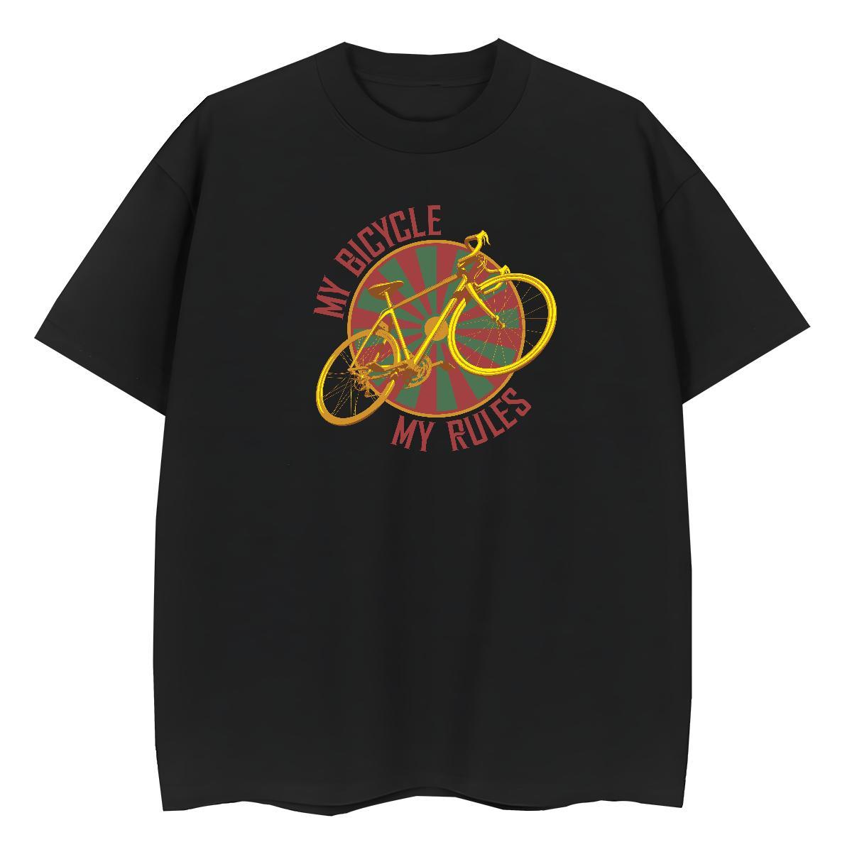 2024 Casual T-Shirts 230g Cotton Breathable Short Sleeve Daily Outfit bicycle Woman Tshirt Soft Floral Print Tees Shirts