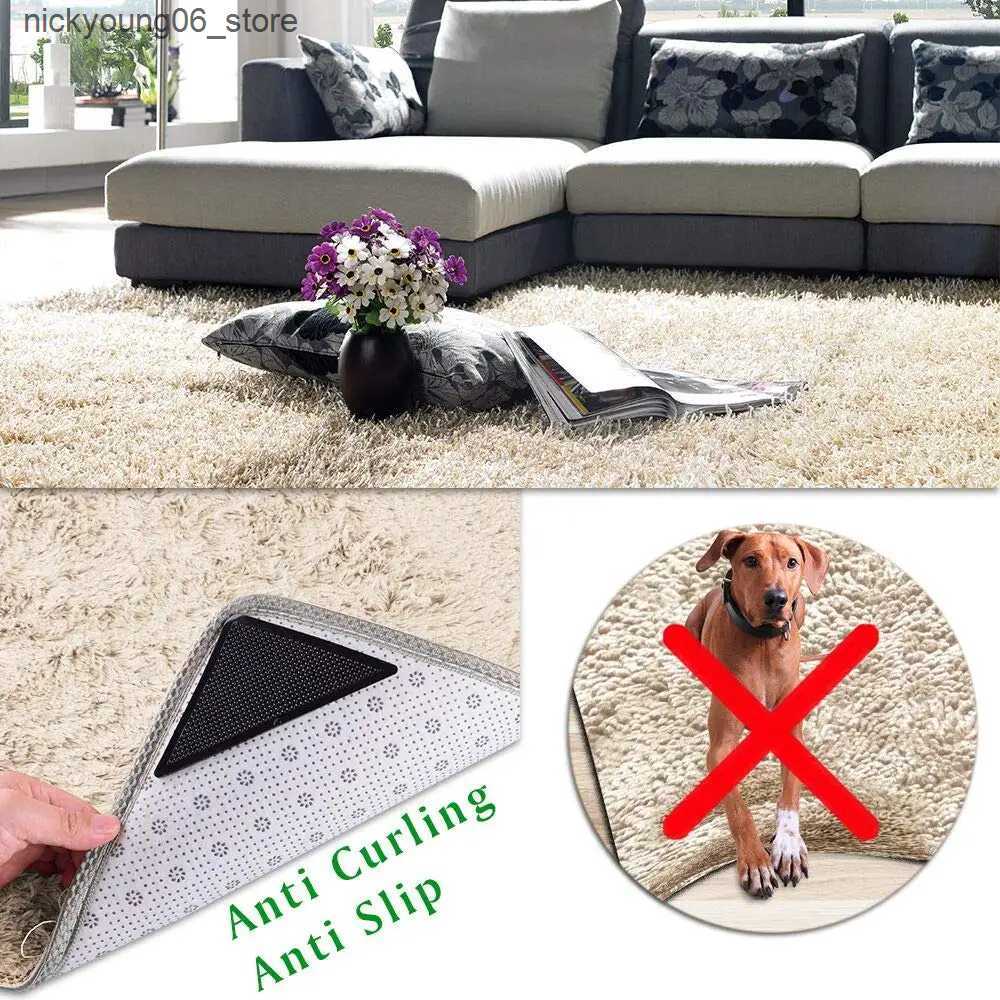 Non-Slip Bath Mats Anti Skid Rug Carpet Self-adhesive Mat Home Grip Floor Small Triangular Corner Sticker Pad Reusable Washable Car Perfume Pad L24091