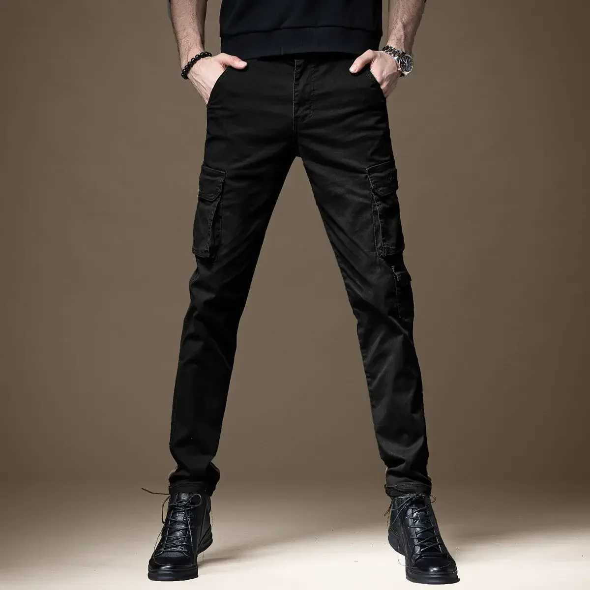 Motorcycle mens Trouser autumn mens cargo pants black work clothes ultra-thin clothing high-quality luggage cheapest casual expression Y2k W241009