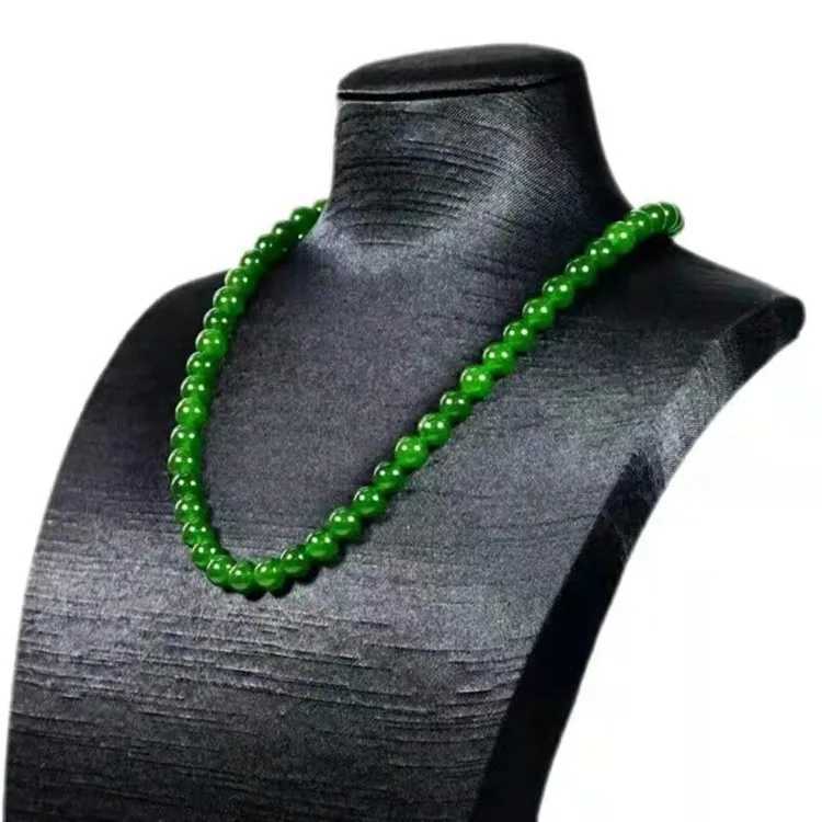 Genuine Natural Green Jade Beaded Necklace Women Fashion Charms Jewellery Real Chinese Jades Stone Accessories Fine JewelryX241009