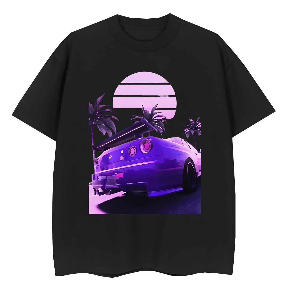 Loose Mens T Shirts 230g Pure Cotton car Spring Summer Custom Printing Crew Neck Men Tops Tees Fashion New Clothings