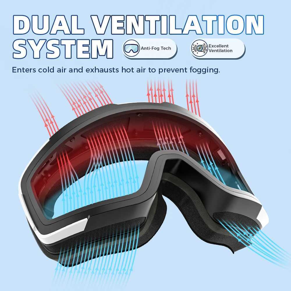 Mens womens adult double-layer skiing goggles UV400 protection skiing anti fog snow polarized glasses skis snowshoes CL241010