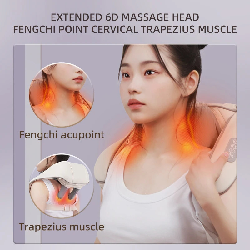 Neck and shoulder massager deep tissue compaction back massager neck kneader compression massage shawl 241008