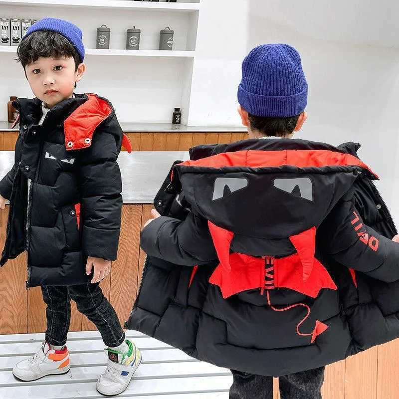 Down Coat New Down Cotton Jacket Long Jacket Winter Boys and Girls Thick Warm Hooded Coat Parka Snow Jacket Waterproof Ski Jacket 2-8Y H241010