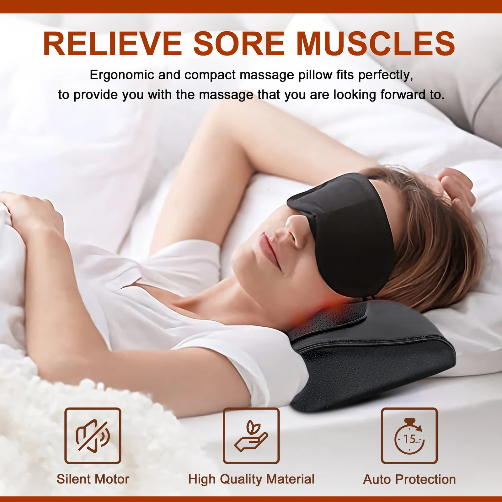 Back massager Acupressure electric massage pillow for back and neck equipped with deep massage used for back neck shoulder and body muscle pain. 24100