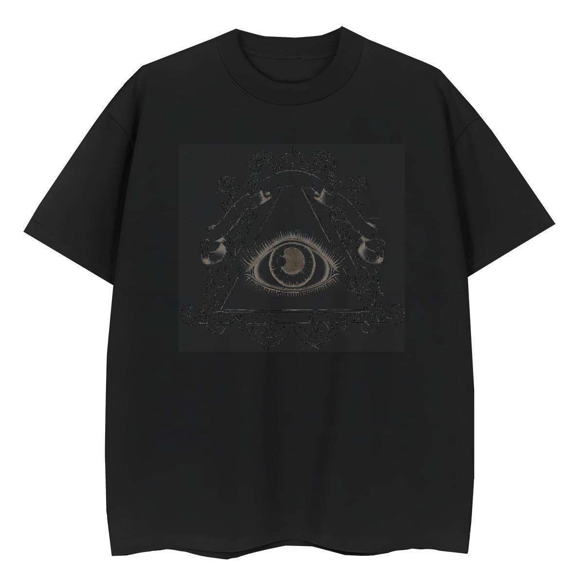 New Woman T Shirts 230g Pure Cotton Short Sleeve O-Neck Hip Hop eye of the devil Woman Tshirt Comfortable Anime Oversized Polos