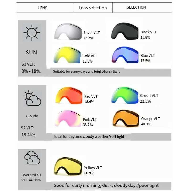 New mens double-layer anti fog large ski mask UV400 goggles winter ski goggles CL241017