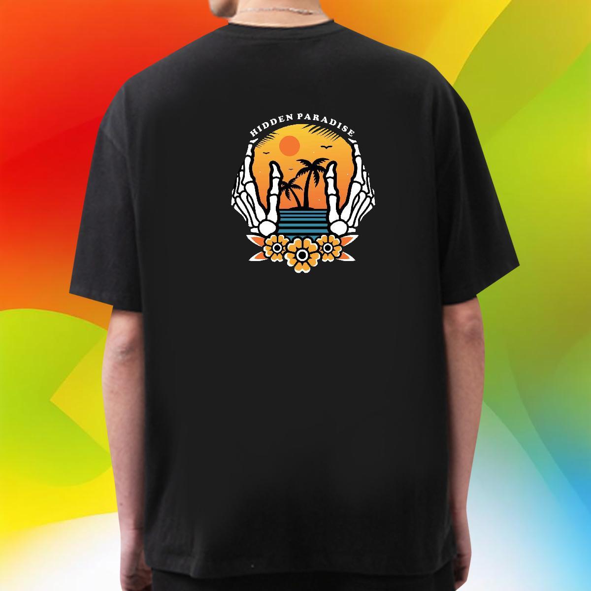 Cool T-Shirts 230g 100% Cotton skull Outdoor Custom Cartoon Breathable Short Sleeve Men Tshirts Classic Casual Tops